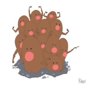 Rating: Safe Score: 0 Tags: ambiguous_gender black_eyes brown_body dugtrio e621 generation_1_pokemon group hi_res nintendo pink_nose pokemon pokemon_(species) rikert simple_background underground white_background User: bunchy7s