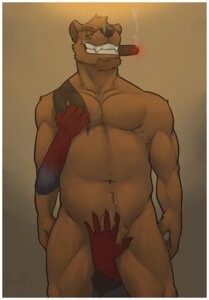 Rating: Questionable Score: 0 Tags: 2014 ambiguous_gender amwulf anthro bear beard beth_hellslayer biceps blake_(generalskippy) border brown_body brown_fur cigar claws disembodied_hand duo e621 facial_hair fur grin grope hi_res male mammal muscular nude pec_grab pecs pubes smile smoke smoke_from_nose smoking solo_focus teeth white_border User: bunchy7s