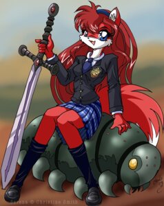 Rating: Safe Score: 0 Tags: 2003 accessory anthro blue_eyes bottomwear breasts canid canine chalo clothed clothing duo e621 emblem female fox fur hair headgear headwear machine mammal melee_weapon necktie red_body red_fur red_hair robot school_uniform serena_(christine_smith) shirt skirt sword tail topwear uniform weapon User: bunchy7s Rating: Safe Score: 0 Tags: 2003 accessory anthro blue_eyes bottomwear breasts canid canine chalo clothed clothing duo e621 emblem female fox fur hair headgear headwear machine mammal melee_weapon necktie red_body red_fur red_hair robot school_uniform serena_(christine_smith) shirt skirt sword tail topwear uniform weapon User: bunchy7s