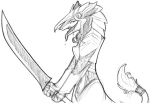 Rating: Safe Score: 0 Tags: ambiguous_gender armor clothed clothing conditional_dnp e621 greyscale mammal melee_weapon monochrome rain_silves sergal simple_background sketch solo sword tail tom_fischbach tongue tongue_out weapon white_background User: bunchy7s