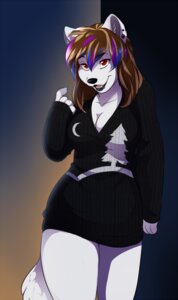 Rating: Safe Score: 0 Tags: anthro breasts canid canine canis cleavage clothed clothing digital_media_(artwork) e621 ear_piercing facial_piercing female fur hair jailbird lip_piercing lip_ring mammal piercing red_eyes ring_piercing shaded solo white_body white_fur wolf yana_(alty) User: bunchy7s