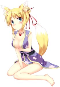 Rating: Questionable Score: 0 Tags: accessory animal_humanoid barefoot blonde_hair blue_eyes blush breasts canid canine cleavage clothed clothing digital_media_(artwork) dog_days e621 feet female hair hair_accessory hq2010 humanoid jewelry kneeling looking_at_viewer mammal necklace shaded short_hair simple_background sitting smile solo tail white_background yukikaze_panettone User: bunchy7s