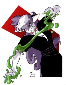 Rating: Safe Score: 0 Tags: angry anthro black_clothing choker clothing daystorm_(artist) domestic_cat e621 felid feline felis female fur hair jewelry lavender_(saiko_and_lavender) mammal multicolored_hair necklace purple_hair red_clothing red_shirt red_topwear saiko_and_lavender shirt simple_background slime solo topwear white_background white_body white_fur white_hair User: bunchy7s