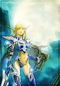 Rating: Safe Score: 0 Tags: 2008 armor bikini_armor blizzard_entertainment blonde_hair blood_elf clothing e621 elf female green_eyes hair humanoid humanoid_pointy_ears legwear melee_weapon midriff not_furry paladin pointy_ears shield solo sword thigh_highs unconvincing_armor warcraft weapon yasaingma User: bunchy7s