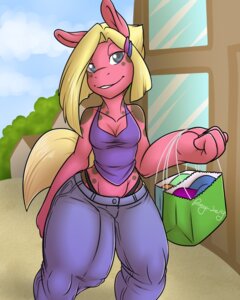 Rating: Explicit Score: 0 Tags: 2014 4:5 anthro anthrofied blonde_hair blue_eyes breasts bulge clothing dark_rozga detailed_bulge e621 earth_pony equid equine fan_character fur genital_outline gynomorph hair hasbro horse intersex mammal my_little_pony penis_outline pink_body pink_fur pony rozga shopping solo spots wide_hips User: bunchy7s