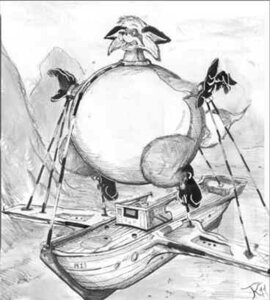 Rating: Questionable Score: 0 Tags: aircraft airship alex_raccoon anthro canid canine detailed_background e621 fox greyscale inflation low_res male mammal monochrome mountain outside ship solo toony valley vehicle watercraft User: bunchy7s