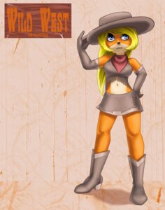 Rating: Safe Score: 0 Tags: activision anthro bandicoot biped black_nose blonde_hair blue_eyes boots clothed clothing coco_bandicoot cowboy crash_bandicoot_(series) e621 female footwear hair hat headgear headwear long_hair mammal marsupial midriff navel orange_body shoes skimpy solo standing unknown_artist western wild_west User: bunchy7s