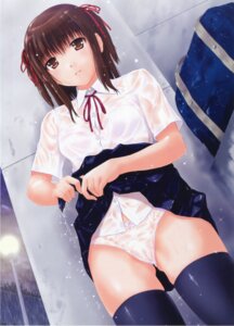 Rating: Questionable Score: 0 Tags: black_legwear black_thighhighs blush bra breasts brown_eyes brown_hair clothing dress female from_below hair_ribbon highres lingerie original panties pantyshot pussy ribbon rule34 school_uniform see-through see-through_panties shirt short_hair skirt skirt_lift smile solo stockings thighhighs tied_hair tsuchinoto twintails underwear upskirt water wet wet_clothes wet_shirt white_panties User: bunchy7s