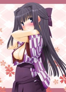 Rating: Explicit Score: 0 Tags: 1girls bangs bashamichi black_hair blue_eyes blunt_bangs blush bow breasts cleavage female hairbow hakama japanese_clothes long_hair nakajima_yuka original rule34 smile solo waitress yagasuri User: bunchy7s