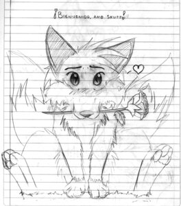 Rating: Safe Score: 0 Tags: ambiguous_gender canid canine digitigrade dipstick_tail e621 feral fur heart_symbol hi_res love mammal mark_mcwest markings monochrome quadruped sketch solo tail tail_markings young young_feral User: bunchy7s