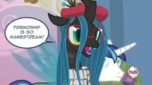Rating: Safe Score: 0 Tags: 2012 alternative_fashion arthropod changeling_(mlp) clothing duo e621 english_text equid equine eyewear female feral friendship_is_magic glasses hasbro hat headgear headwear hipster horn insect_wings john_joseco male mammal my_little_pony mythological_creature mythological_equine mythology queen_chrysalis_(mlp) shining_armor_(mlp) text tumblr unicorn wings User: bunchy7s