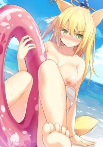 Rating: Questionable Score: 0 Tags: 5_toes accessory animal_humanoid barefoot beach bikini blonde_hair blush breasts cccpo clothed clothing cloud detailed_background e621 ear_piercing embarrassed feet female green_eyes hair hair_accessory hi_res human humanoid humanoid_feet inflatable jewelry long_hair looking_at_viewer mammal nipples outside piercing plantigrade pool_toy sand sea seaside skimpy sky soles solo swim_ring swimwear tight_clothing toes two-piece_swimsuit water User: bunchy7s