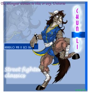 Rating: Safe Score: 0 Tags: athletic black-rat bracelet capcom chun-li clothing e621 english_text equid equine female footwear hooves horse jewelry mammal muscular muscular_female shoes solo street_fighter tail text uniform User: bunchy7s