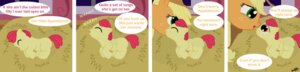 Rating: Safe Score: 0 Tags: apple_bloom_(mlp) applejack_(mlp) big_macintosh_(mlp) bodily_fluids clothing comic crying dialogue duo e621 earth_pony english_text equid equine female feral friendship_is_magic hasbro hat hay headgear headwear hi_res horse long_image mammal my_little_pony neonate off_camera pony quadruped sibling_(lore) sister_(lore) sisters_(lore) tail tears text unknown_artist wide_image young young_feral User: bunchy7s
