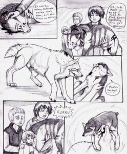 Rating: Safe Score: 0 Tags: ambiguous_gender canid canine canis comic coop_(wrng) dialogue digitigrade e621 english_text feral greyscale group human male mammal monochrome natsume_(wrng) natsumewolf oz_(wrng) quadruped rikku tail text wolf wolf's_rain wolf's_rain_next_generation User: bunchy7s