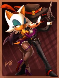 Rating: Safe Score: 0 Tags: accessory anthro backless_clothing backless_leotard bat belle_starr black_body black_fur clothing cosplay duo e621 eulipotyphlan exposed_back female fishnet_clothing footwear fur garter gun handgun hat headgear headwear hedgehog high_heels jesse_james leg_pouch legwear leotard male mammal membrane_(anatomy) membranous_wings nancher open-back_leotard ranged_weapon revolver rouge_the_bat sega shadow_the_hedgehog shoes skill sonic_the_hedgehog_(series) tights weapon western wild_west wings User: bunchy7s