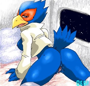Rating: Explicit Score: 0 Tags: all_fours anthro ass avian back_view bird blue_eyes blush bottomless breasts clothes color degi falco_lombardi female female_only indoors looking_back nintendo open_clothes open_eyes pheasant pussy pussy_juice rule34 rule_63 solo star_fox tail vulva User: bunchy7s