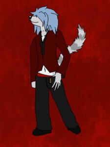 Rating: Safe Score: 0 Tags: 3:4 anthro biped blue_hair bottomwear captainspadevatore clothed clothing e621 footwear front_view fully_clothed fur grey_body grey_fur hair hair_over_eyes humanoid_hands jacket koone_(character) male mammal pants procyonid raccoon raised_tail red_background shoes simple_background solo standing tail topwear User: bunchy7s