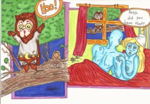 Rating: Explicit Score: 0 Tags: 1boy 1girls ambiguous_gender areolae bed blonde_hair blue_eyes blue_skin breasts crossover dc dc_comics doctor_manhattan female hat implied_sex large_breasts male nipples nite_owl owl radioactivemongoose rule34 sketch smurfette text the_smurfs watchmen what User: bunchy7s