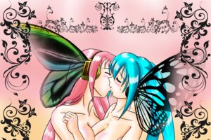 Rating: Explicit Score: 0 Tags: 2girls aqua_hair blush breasts butterfly_wings cleavage closed_eyes female hatsune_miku headphones kiss long_hair medium_breasts megurine_luka multiple_girls nude pink_hair rule34 tagme twintails vocaloid wings yuri User: bunchy7s