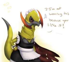 Rating: Safe Score: 0 Tags: ambiguous_gender blush clothing e621 english_text feral generation_5_pokemon haxorus maid_uniform nintendo pokemon pokemon_(species) raggedy simple_background solo text tsundere uniform User: bunchy7s