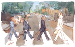 Rating: Safe Score: 0 Tags: 2011 abbey_road anthro artist_collaboration barefoot bottomwear canid canine canis car cigarette clothed clothing crosswalk e621 ekara feet fennec_fox fox fully_clothed group hand_in_pocket hands_in_both_pockets male mammal mustelid negy otter painting_(artwork) pants pockets real_world road signature street suit tail the_beatles traditional_media_(artwork) traditional_painting_(artwork) traditional_watercolor_(artwork) true_fox vehicle walking watercolor_(artwork) wolf User: bunchy7s