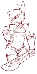 Rating: Questionable Score: 0 Tags: anthro armor bulge canid canine clothed clothing collar doxy e621 fox male mammal melee_weapon piercing simple_background skimpy solo sword unconvincing_armor warrior weapon User: bunchy7s