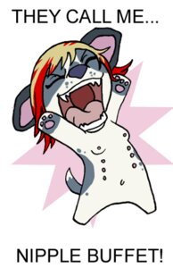 Rating: Questionable Score: 0 Tags: anthro biped blonde_hair breasts canid canine canis chibi domestic_dog e621 english_text eyes_closed fangs female fightbite flat_colors fur grey_body grey_fur hair humor low_res mammal multi_nipple multicolored_hair nipples nude open_mouth paws pit_bull raised_arm raised_tail red_hair small_breasts solo standing tail teeth text tongue toony what white_body white_fur zeriara User: bunchy7s