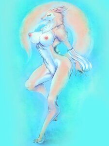 Rating: Explicit Score: 0 Tags: 3:4 anthro big_breasts biped breasts canid canine claws e621 ear_piercing female fox hi_res jyoka mammal nipples piercing solo standing tail User: bunchy7s