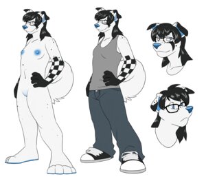 Rating: Questionable Score: 0 Tags: anthro bangs barefoot biped black_body black_fur black_hair black_markings blue_eyes blue_nipples blue_nose bottomwear breasts canid canine canis casparr_(character) checkered clothed clothed_anthro clothed_female clothing curious denim denim_bottomwear denim_clothing digital_media_(artwork) domestic_dog e621 eyewear feet female female_anthro footwear freckles fur glasses grey_clothing grey_shirt grey_topwear greyscale hair hand_on_hip jailbird jeans mammal markings model_sheet monochrome nipples nude nude_anthro nude_female off/on pants plantigrade pose shirt shoes short_hair simple_background small_breasts smile sneakers solo spot_color standing tail tank_top three-quarter_view topwear white_background white_body white_fur User: bunchy7s
