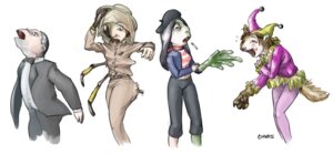 Rating: Safe Score: 0 Tags: amphibian anthro arthropod avian beak bee beret bird black_clothing black_hair black_suit bones_(artist) bottomwear bow_(feature) bow_tie breasts business_suit cigarette clothed clothing costume e621 female feral_transformation fool's_hat frog group hair hat headgear headwear human_to_feral hyena hymenopteran insect jester laugh male mammal multi_limb navel open_mouth pants pawpads penguin simple_background species_transformation spotted_hyena suit surprised torn_clothing transformation white_background User: bunchy7s