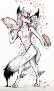 Rating: Questionable Score: 0 Tags: 2011 amaterasu_(okami) anthro anthrofied biped breasts canid canine canis capcom clover_studio deity e621 female fur hand_fan heart_symbol hi_res ink_(disambiguation) mammal nipples nude okami_(capcom) segdavinci solo standing tail white_body white_fur wolf User: bunchy7s