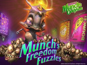 Rating: Safe Score: 0 Tags: 2002 4:3 alien ambiguous_gender aquatic e621 english_text farzad_varahramyan fuzzle_(oddworld) gabbit group latamire_munch male oddworld official_art text User: bunchy7s