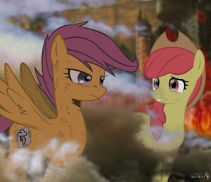 Rating: Questionable Score: 0 Tags: aged_up apple_bloom_(mlp) axlewolf bandage clothing duo e621 earth_pony equid equine feathered_wings feathers female feral fire friendship_is_magic hasbro hat headgear headwear horse mammal my_little_pony mythological_creature mythological_equine mythology orange_body orange_feathers paper pegasus pony scootaloo_(mlp) tape wings wounded User: bunchy7s