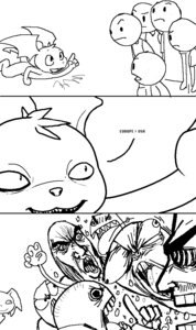 Rating: Safe Score: 0 Tags: aliasing anthro bandai_namco black_and_white comic darkdoomer digimon digimon_(species) digital_drawing_(artwork) digital_media_(artwork) e621 fight flame_war group head_wings male membrane_(anatomy) membranous_wings meme monochrome patachu patamon rage_face tail trolling unusual_wing_placement wings User: bunchy7s