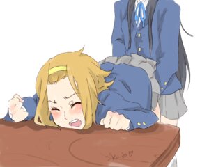 Rating: Questionable Score: 0 Tags: 2girls bent_over bent_over_desk black_hair blazer blush brown_hair clenched_hands closed_eyes clothed clothes desk female female_only fingering fist from_behind grope groping hair hairband hands_under_clothes human human_only k-on! long_hair mio_akiyama_(k-on!) miyo_(aenmix) multiple_females multiple_girls open_mouth ribbon ritsu_tainaka_(k-on!) rule34 school_uniform short_hair simple_background skirt skirt_lift translated yuri User: bunchy7s