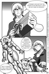 Rating: Explicit Score: 0 Tags: 2:3 anasheya balls bell bell_collar breasts collar comic e621 english_text eyewear futaro genitals gift glasses greyscale gynomorph hair human intersex male mammal monochrome nipples sex_doll solo tail text User: bunchy7s