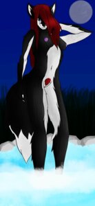 Rating: Explicit Score: 0 Tags: absurd_res anthro black_body black_fur blue_eyes breasts canid canine dipstick_tail e621 female fox fur genitals hair hi_res hot_spring long_hair mammal markings moon navel night nipples pubes red_hair small_breasts solo tail tail_markings theztan vulva water User: bunchy7s