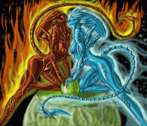 Rating: Questionable Score: 0 Tags: 2013 absurd_res alien alien_(franchise) bioluminescence blue_body blue_exoskeleton blue_skin breasts carapace claws cryomorph duo e621 elemental_creature exoskeleton eyeless facial_markings female female/female fire fire_creature glowing glowing_markings grriva head_markings hi_res hybrid ice ice_creature licking markings mineral_fauna neck_lick nipples nude orange_body orange_exoskeleton pyromorph raised_tail red_body red_skin smile spade_tail spiked_tail spikes spikes_(anatomy) tail tongue tongue_out xenomorph User: bunchy7s