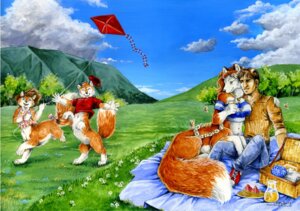 Rating: Safe Score: 0 Tags: 2007 baseball_cap breasts brown_hair canid canid_taur canine canine_taur chakona_space clothed clothing cloud detailed_background dipstick_tail e621 family female food footwear fox fox_taur fruit gloves_(marking) grass green_eyes group hair hat headgear headwear heather_bruton hug human karl_whitepaw kite leg_markings life's_dream male mammal mammal_taur markings melon nature outside pandora_whitepaw picnic plant playing romantic romantic_ambiance romantic_couple shoes sitting sky socks_(marking) tail tail_markings taur watermelon User: bunchy7s
