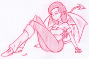 Rating: Questionable Score: 0 Tags: breasts butt clothed clothing demon e621 female footwear hair humanoid_pointy_ears long_hair pointy_ears shoes sitting smile solo spade_tail tail x-cross User: bunchy7s