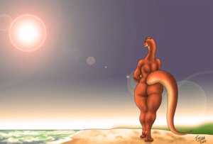 Rating: Questionable Score: 0 Tags: anthro beach butt curvy_figure dinosaur dinosaurs_inc. diplodocid diplodocoid diplodocus e621 female lanoro lens_flare lights long_neck nude nude_beach outside pinup pose prehistoric_species rear_view reptile saurischian sauropod sauropodomorph scalie seaside sky solo sora_(trias) tail trias walking wide_hipped_female wide_hips User: bunchy7s