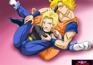 Rating: Questionable Score: 0 Tags: android android_18 bb belt blonde_hair blue_eyes boots breast_grab breasts dragon_ball dragon_ball_z earrings ero_shocker feet female footwear goku jeans jewelry large_breasts male rule34 saiyan socks son_goku spread_legs straight_hair striped striped_shirt super_saiyan User: bunchy7s