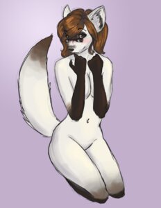 Rating: Safe Score: 0 Tags: anthro blush breasts brown_eyes brown_hair domestic_ferret e621 eyewear female glasses hair looking_at_viewer mammal mustelid musteline nude senura solo tail true_musteline weasel User: bunchy7s