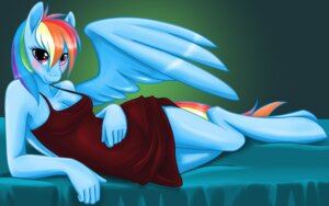 Rating: Safe Score: 0 Tags: 2014 anthro anthrofied biped blue_body blue_feathers blue_fur blush clothing e621 equid equine eyelashes feathered_wings feathers female friendship_is_magic fur hair hasbro hi_res inside kimai lying mammal multicolored_hair my_little_pony mythological_creature mythological_equine mythology on_side pegasus rainbow_dash_(mlp) rainbow_hair solo wings User: bunchy7s