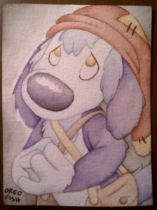 Rating: Safe Score: 0 Tags: 4_fingers anthro big_head big_nose brown_eyes canid canine canis clothing disney domestic_dog e621 fingers fluppy_dogs fur gesture grandfathered_content hat headgear headwear hi_res looking_up male mammal mostly_nude oreofish purple_body purple_fur sad shoulder_bag solo stanley_(fluppy_dogs) steepled_fingers toony white_body white_fur User: bunchy7s