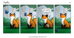 Rating: Safe Score: 0 Tags: 2008 ambiguous_gender arthropod base_one_layout butterfly canid canine comic death dipstick_tail distracting_watermark duo e621 emily_chan feral four_frame_image fox humor insect lepidopteran mammal markings one_row_layout oops sad sneeze stupidfox tail tail_markings text toony url watermark User: bunchy7s