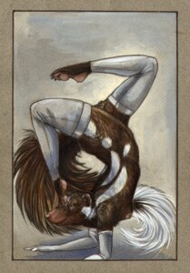 Rating: Questionable Score: 0 Tags: abstract_background anthro armwear barefoot biped breasts brown_body brown_eyes brown_fur cadmiumtea clothing e621 elbow_gloves feet female flexible fur gloves grey_background handstand handwear leg_warmers legwear mammal mephitid nipples nude pawpads paws pose side_boob side_view simple_background skunk small_breasts solo spotted_skunk tail thigh_highs traditional_media_(artwork) upside_down User: bunchy7s