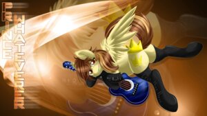 Rating: Safe Score: 0 Tags: 16:9 2013 acoustic_guitar amber_eyes armwear brown_hair butt candy clothing crown cutie_mark dessert e621 elbow_gloves equid equine fan_character feathered_wings feathers food fur gloves guitar hair handwear hasbro headgear hi_res knifeh legwear lollipop long_hair looking_at_viewer male mammal musical_instrument my_little_pony mythological_creature mythological_equine mythology pegasus plucked_string_instrument prince_whateverer smile solo stockings string_instrument wallpaper widescreen wings yellow_body yellow_fur User: bunchy7s