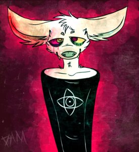 Rating: Safe Score: 0 Tags: abstract_background ambiguous_gender anthro biped clothed clothing e621 fangs fur green_nose half-length_portrait heterochromia long_ears looking_at_viewer multicolored_eyes portrait red_background red_eyes signature simple_background solo standing teeth unknown_artist yellow_eyes User: bunchy7s